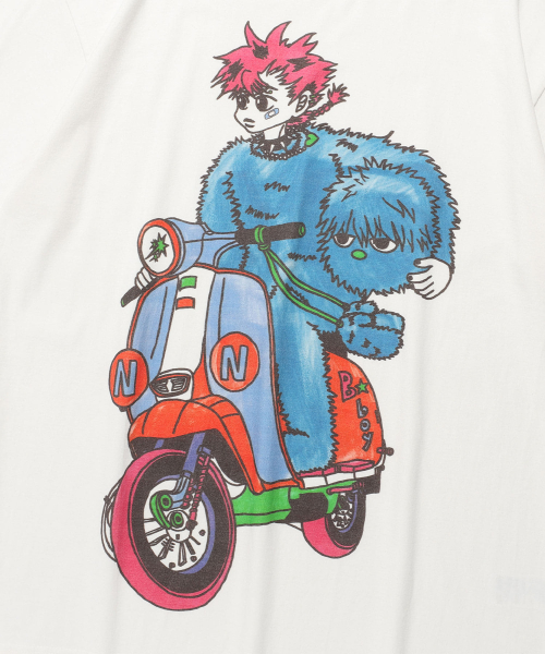 NICE GHOST CLUB(ナイスゴーストクラブ)の「モーターサイクル ブルーボーイ ビッグビッグTシャツ_ホワイト(NG2FMUT541A)(Tシャツ/カットソー・レディース・その他・S/M)」の4枚目の写真