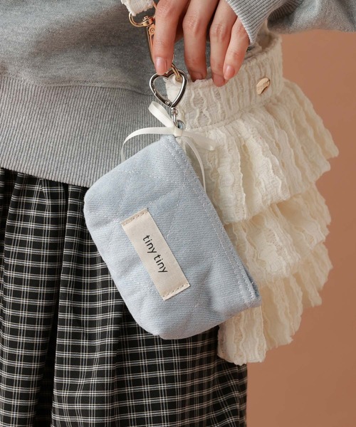 tiny tiny（ティニーティニー）の「アソート生地ポーチチャーム[tiny tiny(ティニーティニー)]（チャーム・レディース・ホワイト/ライトブルー・0）」の2枚目の写真