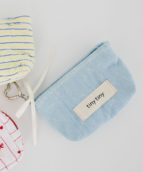 tiny tiny（ティニーティニー）の「アソート生地ポーチチャーム[tiny tiny(ティニーティニー)]（チャーム・レディース・ホワイト/ライトブルー・0）」の7枚目の写真