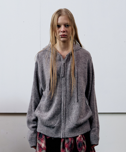 THEVINYLHOUSE(ザバイニルハウス)の「ROUND POCKET KNIT ZIP-UP GREY(パーカー・メンズ・その他・S/M/L)」の1枚目の写真