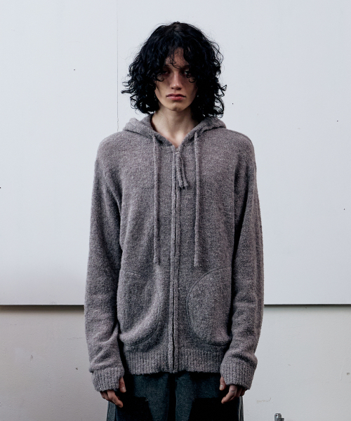 THEVINYLHOUSE(ザバイニルハウス)の「ROUND POCKET KNIT ZIP-UP GREY(パーカー・メンズ・その他・S/M/L)」の2枚目の写真