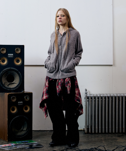 THEVINYLHOUSE(ザバイニルハウス)の「ROUND POCKET KNIT ZIP-UP GREY(パーカー・メンズ・その他・S/M/L)」の6枚目の写真