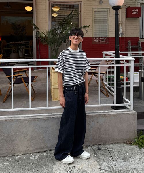 AMFEAST(アンフィースト)の「70年代マルチストライプコットンニットネイビー(Tシャツ/カットソー・メンズ・その他・MEDIUM/LARGE/X-LARGE)」の3枚目の写真