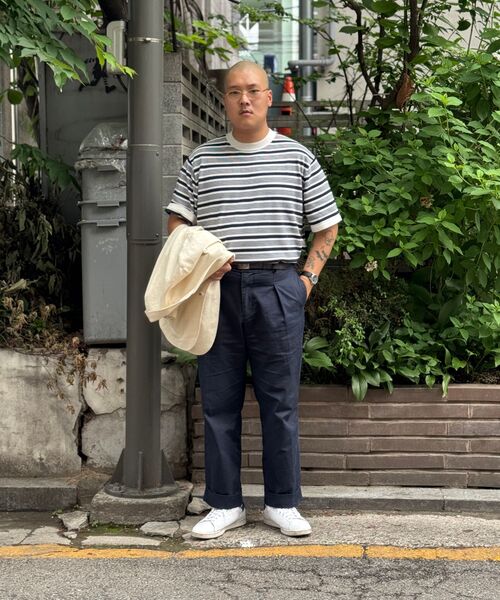AMFEAST(アンフィースト)の「70年代マルチストライプコットンニットネイビー(Tシャツ/カットソー・メンズ・その他・MEDIUM/LARGE/X-LARGE)」の4枚目の写真