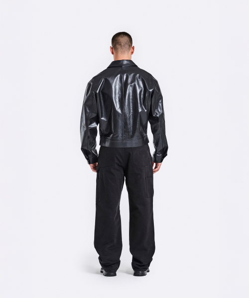 51%(フィフティーワンパーセント)の「Bulky Leather Jacket - Black(ライダースジャケット・メンズ・その他・M/L/XL)」の2枚目の写真