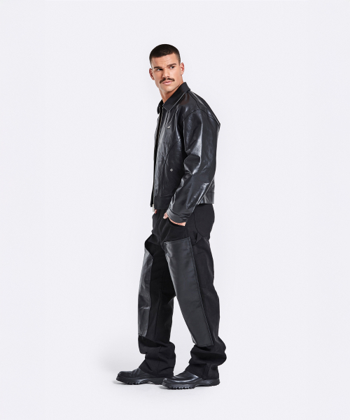 51%(フィフティーワンパーセント)の「Bulky Leather Jacket - Black(ライダースジャケット・メンズ・その他・M/L/XL)」の3枚目の写真