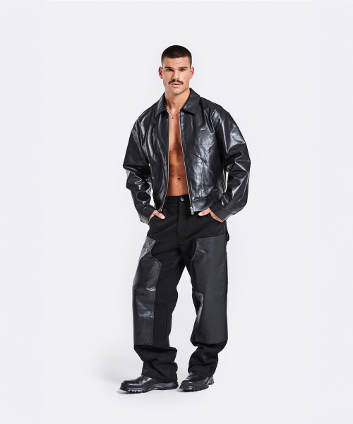 51%(フィフティーワンパーセント)の「Bulky Leather Jacket - Black(ライダースジャケット・メンズ・その他・M/L/XL)」の4枚目の写真