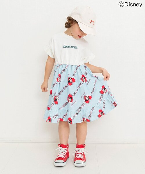 Disney(ディズニー)の「ディズニーキャラクター ミニー / ドッキングワンピース(ワンピース・キッズ・ブルー/ピンク・90/100/110/120/80)」の3枚目の写真