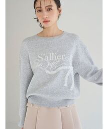 SNIDEL | リボンモチーフジャガードニットプルオーバー(ニット/セーター)