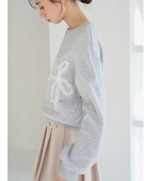 SNIDEL(スナイデル)の「リボンモチーフジャガードニットプルオーバー(ニット/セーター・レディース・レッド/グレー/ネイビー・F)」の8枚目の写真