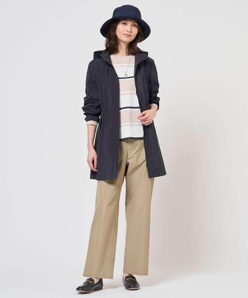 J.PRESS(ジェイプレス)の「Cotton Acetate ブロッキング ボーダー ニット(ニット/セーター・レディース・スカイブルー系1/ベージュ系1/ピンク系1・MEDIUM/LARGE)」の9枚目の写真