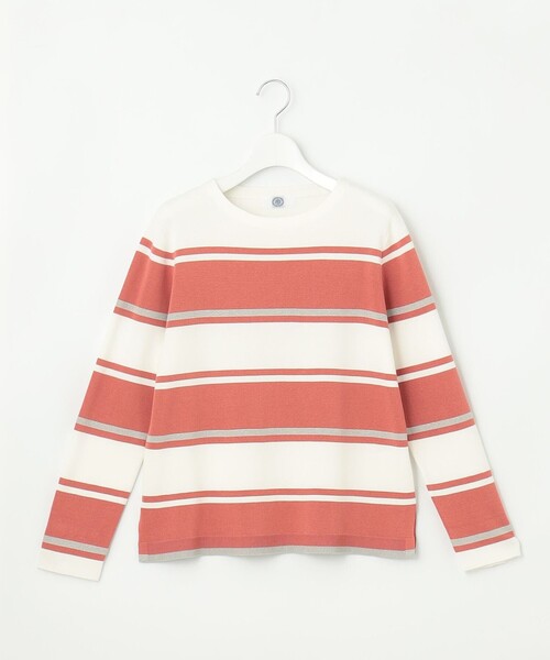 J.PRESS(ジェイプレス)の「Cotton Acetate ブロッキング ボーダー ニット(ニット/セーター・レディース・スカイブルー系1/ベージュ系1/ピンク系1・MEDIUM/LARGE)」の15枚目の写真