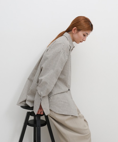 select MOCA（セレクトモカ）の「ビックカフスグラフチェックシャツ（シャツ/ブラウス・レディース・ブラック/アイボリー・FREE）」の9枚目の写真