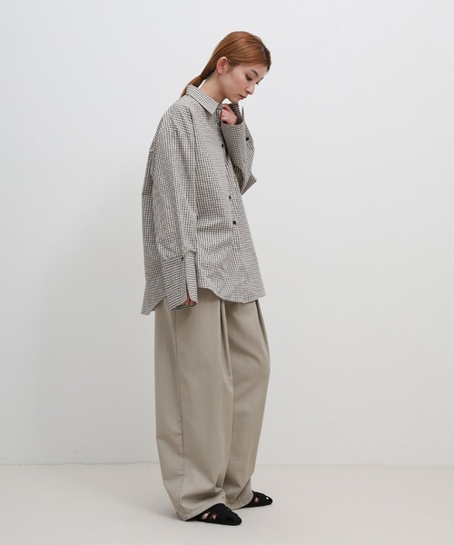 select MOCA（セレクトモカ）の「ビックカフスグラフチェックシャツ（シャツ/ブラウス・レディース・ブラック/アイボリー・FREE）」の7枚目の写真