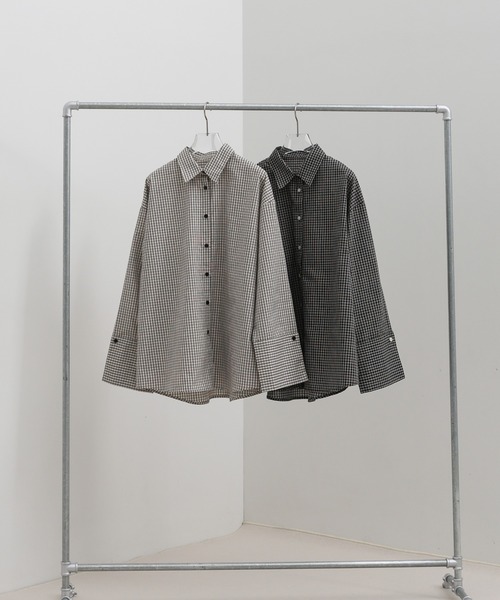 select MOCA（セレクトモカ）の「ビックカフスグラフチェックシャツ（シャツ/ブラウス・レディース・ブラック/アイボリー・FREE）」の13枚目の写真