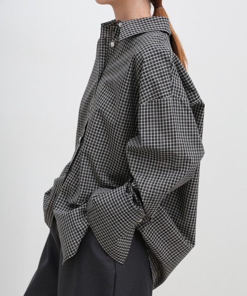 select MOCA（セレクトモカ）の「ビックカフスグラフチェックシャツ（シャツ/ブラウス・レディース・ブラック/アイボリー・FREE）」の19枚目の写真