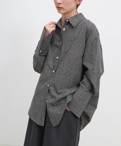 select MOCA（セレクトモカ）の「ビックカフスグラフチェックシャツ（シャツ/ブラウス・レディース・ブラック/アイボリー・FREE）」の15枚目の写真