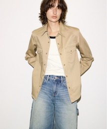 THROW by SLY | THROW PK LONG SLEEVE TWILL SH  ポケットロングスリーブツイルシャツ 冬服 春服(シャツ/ブラウス)