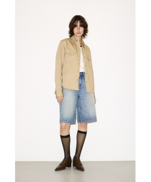 THROW by SLY（スローバイスライ）の「THROW PK LONG SLEEVE TWILL SH  ポケットロングスリーブツイルシャツ 冬服 春服（シャツ/ブラウス・レディース・ベージュ・FREE）」の3枚目の写真