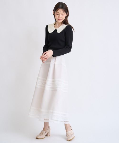 NOELA（ノエラ）の「ダンボールフレアスカート（スカート・レディース・オフホワイト/モカ・S/M）」の4枚目の写真