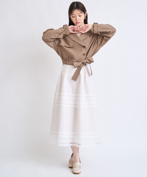 NOELA（ノエラ）の「ダンボールフレアスカート（スカート・レディース・オフホワイト/モカ・S/M）」の9枚目の写真