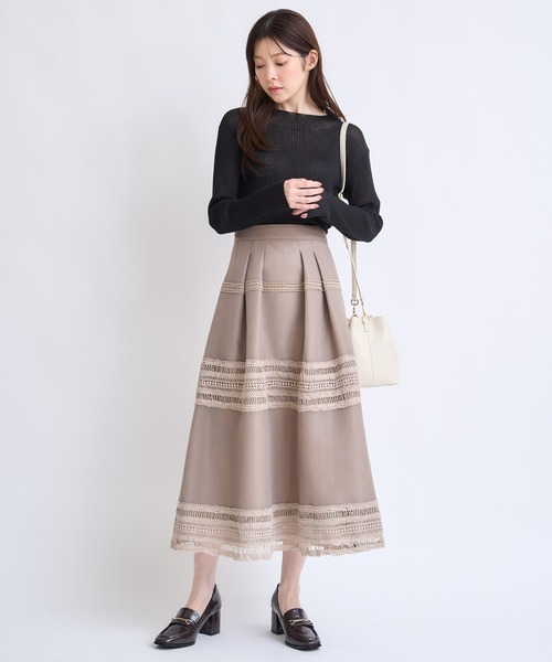 NOELA（ノエラ）の「ダンボールフレアスカート（スカート・レディース・オフホワイト/モカ・S/M）」の12枚目の写真