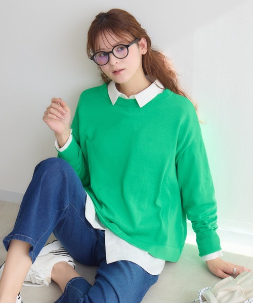 KATHARINE ROSS（キャサリンロス）の「【KATHARINE ROSS】BE2wayトップス（ニット/セーター・レディース・ネイビー/ライトグレー/ピンク/グリーン/ライトブルー・FREE）」の2枚目の写真