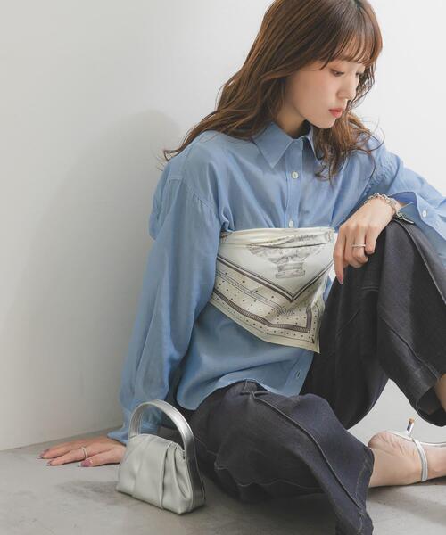 URBAN RESEARCH ROSSO WOMEN（アーバンリサーチ　ロッソ）の「manipuri　65バルーンバンダナ（バンダナ/スカーフ・レディース・アイボリー/ブルー・-）」の3枚目の写真