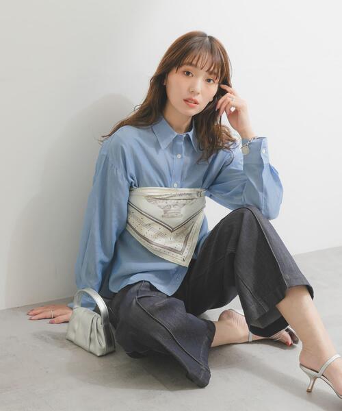 URBAN RESEARCH ROSSO WOMEN（アーバンリサーチ　ロッソ）の「manipuri　65バルーンバンダナ（バンダナ/スカーフ・レディース・アイボリー/ブルー・-）」の4枚目の写真