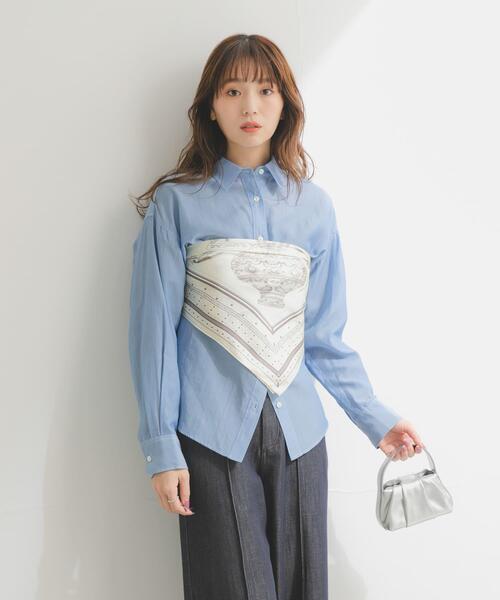 URBAN RESEARCH ROSSO WOMEN（アーバンリサーチ　ロッソ）の「manipuri　65バルーンバンダナ（バンダナ/スカーフ・レディース・アイボリー/ブルー・-）」の5枚目の写真