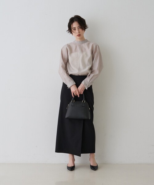 Rouge vif Anna（ルージュヴィフアンナ）の「シアースタンドタイブラウス（シャツ/ブラウス・レディース・グレイッシュベージュ/ホワイト/ブラック・フリー）」の20枚目の写真