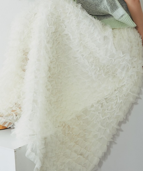 ANOTHER S（アナザーエス）の「ティアードチュールロングスカート（スカート・レディース・ブラック/アイボリー・FREE）」の17枚目の写真