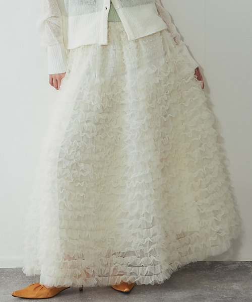 ANOTHER S（アナザーエス）の「ティアードチュールロングスカート（スカート・レディース・ブラック/アイボリー・FREE）」の20枚目の写真
