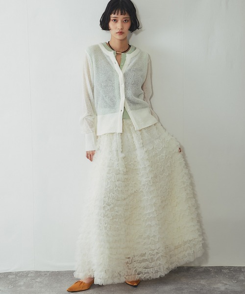 ANOTHER S（アナザーエス）の「ティアードチュールロングスカート（スカート・レディース・ブラック/アイボリー・FREE）」の21枚目の写真