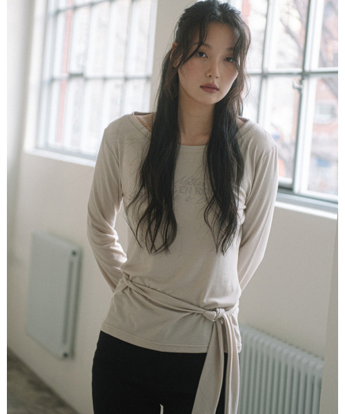HAVISM(ヘビズム)の「LVER BOAT NECK L/S TEE(BEIGE)(Tシャツ/カットソー・レディース・その他・ONE SIZE)」の2枚目の写真