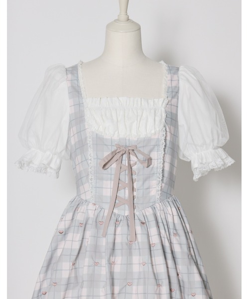 mellfy memory(メルフィーメモリー)の「Sweet heart love check onepiece(ワンピース・レディース・ベージュ/ピンク・S/M)」の9枚目の写真
