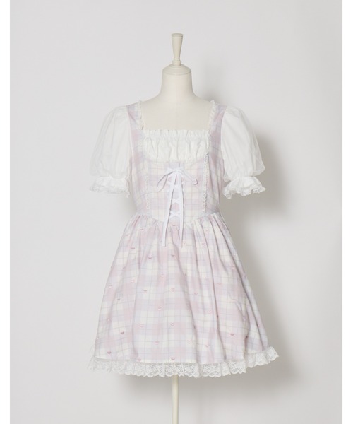 mellfy memory(メルフィーメモリー)の「Sweet heart love check onepiece(ワンピース・レディース・ベージュ/ピンク・S/M)」の18枚目の写真