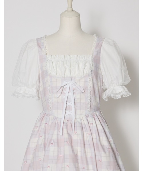 mellfy memory(メルフィーメモリー)の「Sweet heart love check onepiece(ワンピース・レディース・ベージュ/ピンク・S/M)」の12枚目の写真