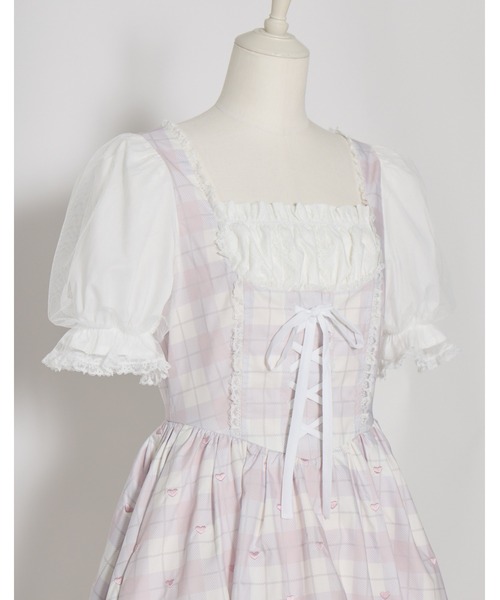 mellfy memory(メルフィーメモリー)の「Sweet heart love check onepiece(ワンピース・レディース・ベージュ/ピンク・S/M)」の13枚目の写真