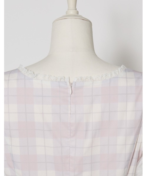 mellfy memory(メルフィーメモリー)の「Sweet heart love check onepiece(ワンピース・レディース・ベージュ/ピンク・S/M)」の6枚目の写真