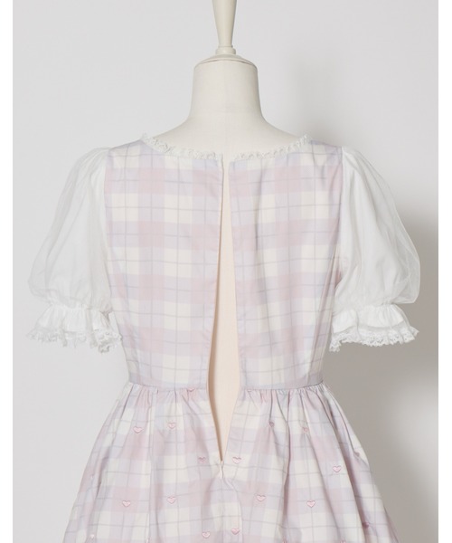 mellfy memory(メルフィーメモリー)の「Sweet heart love check onepiece(ワンピース・レディース・ベージュ/ピンク・S/M)」の7枚目の写真