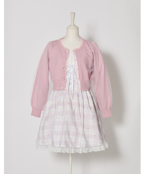 mellfy memory(メルフィーメモリー)の「Sweet heart love check onepiece(ワンピース・レディース・ベージュ/ピンク・S/M)」の3枚目の写真