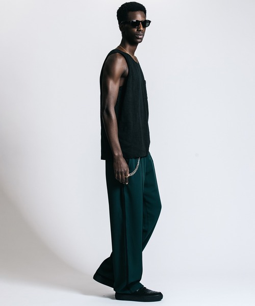 CRIMIE（クライミー）の「TAILORED SUMMER NIGHT TRACK TROUSERS _ ALL SEASON EASY CARE（スラックス・メンズ・グリーン/ブラック・M/L/XXL/XL/S）」の14枚目の写真