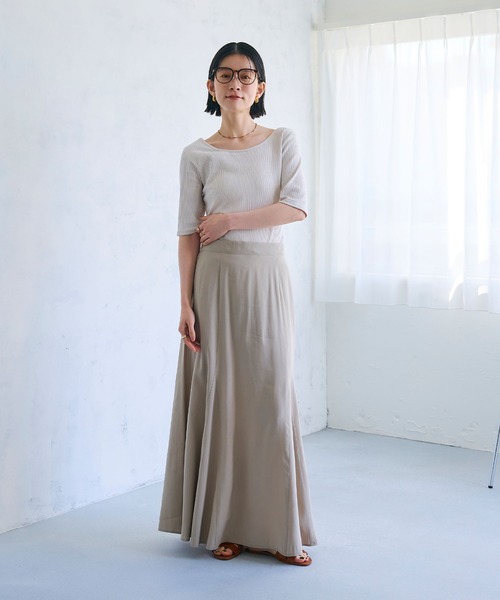CROSS FUNCTION(クロスファンクション)の「《接触冷感》サマ美え とろみフレアマーメードスカート【CROSS FUNCTION/クロスファンクション】(スカート・レディース・チャコールグレー/ベージュ・L/M/LL)」の16枚目の写真