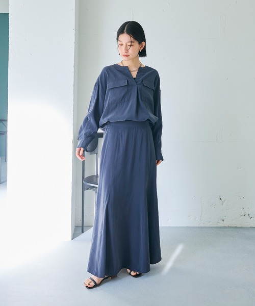 CROSS FUNCTION(クロスファンクション)の「《接触冷感》サマ美え とろみフレアマーメードスカート【CROSS FUNCTION/クロスファンクション】(スカート・レディース・チャコールグレー/ベージュ・L/M/LL)」の22枚目の写真