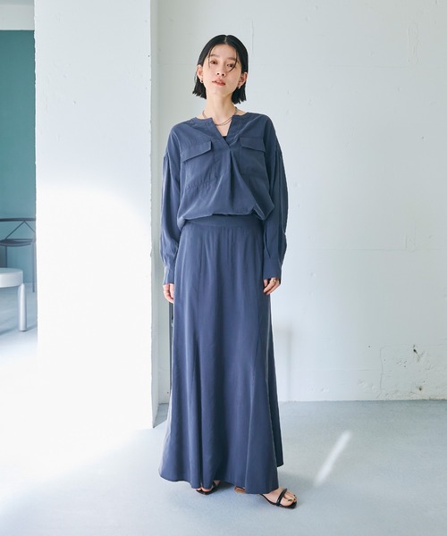 CROSS FUNCTION(クロスファンクション)の「《接触冷感》サマ美え とろみフレアマーメードスカート【CROSS FUNCTION/クロスファンクション】(スカート・レディース・チャコールグレー/ベージュ・L/M/LL)」の21枚目の写真