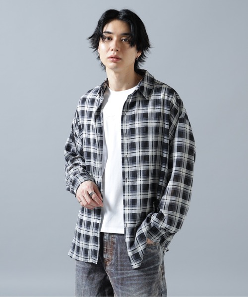 WHITELAND(ホワイトランド)の「WHITELAND/ホワイトランド/CHIFFON CHECK SHIRTS(シャツ/ブラウス・メンズ・ブラック・F)」の12枚目の写真