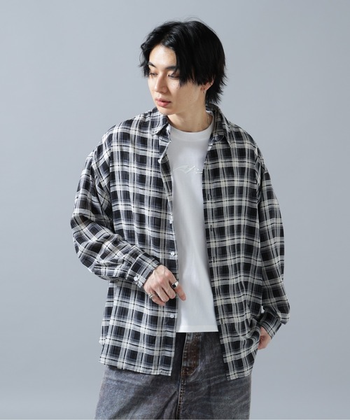 WHITELAND(ホワイトランド)の「WHITELAND/ホワイトランド/CHIFFON CHECK SHIRTS(シャツ/ブラウス・メンズ・ブラック・F)」の13枚目の写真