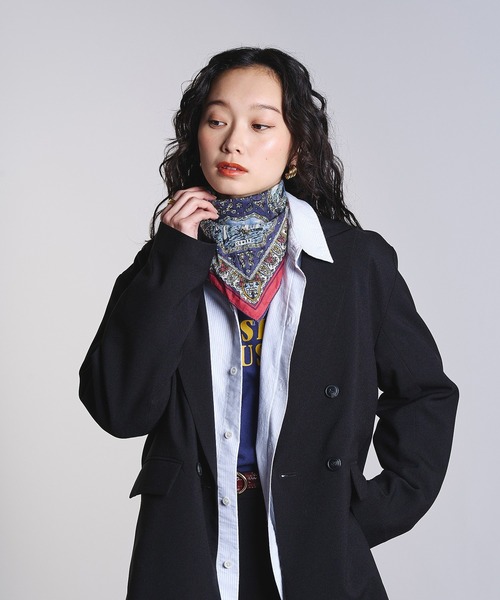 BINDU(ビンドゥー)の「(BINDU)Cotton Voile Wight Map Bandana(バンダナ/スカーフ・レディース・ライトパープル・ONE SIZE)」の3枚目の写真