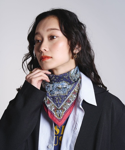 BINDU(ビンドゥー)の「(BINDU)Cotton Voile Wight Map Bandana(バンダナ/スカーフ・レディース・ライトパープル・ONE SIZE)」の4枚目の写真